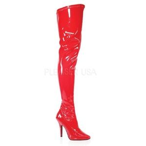Red Pleaser USA thigh high boots